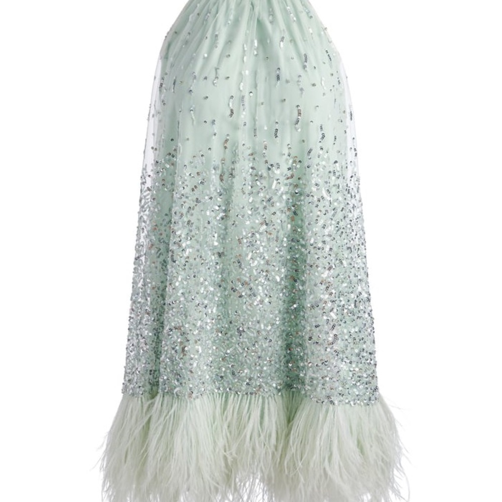 Alice + Olivia Green Embellished Midi Skirt